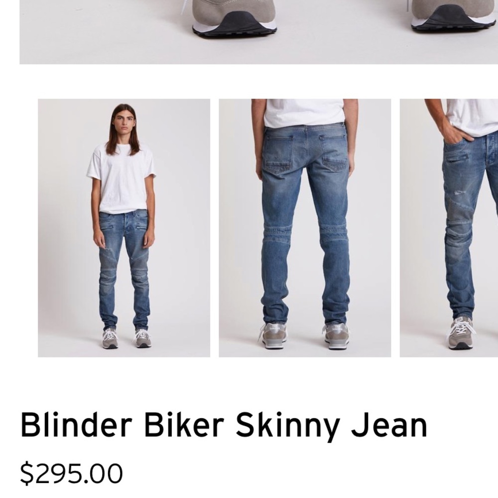 Hudson blinder biker Jean dark wash sz34